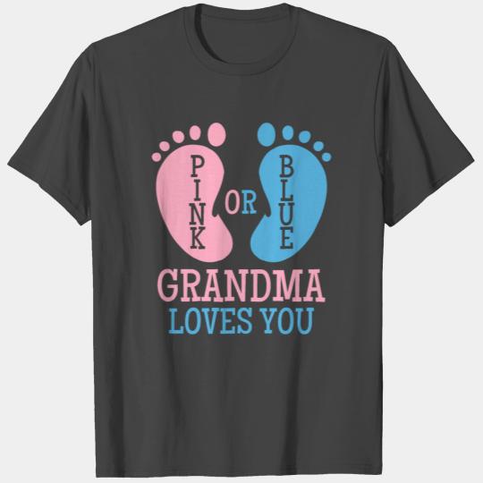 Gender Reveal Grandma Pink or Blue T Shirts