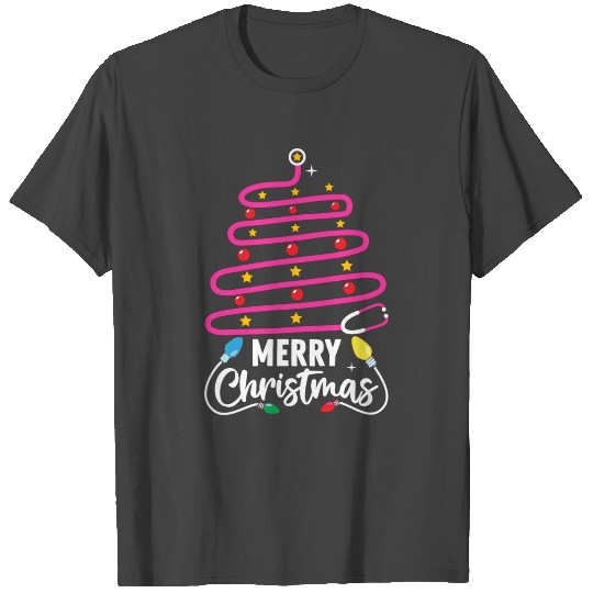 Christmas Nurse Crew Merry Christmas Tree Pink Ste T Shirts