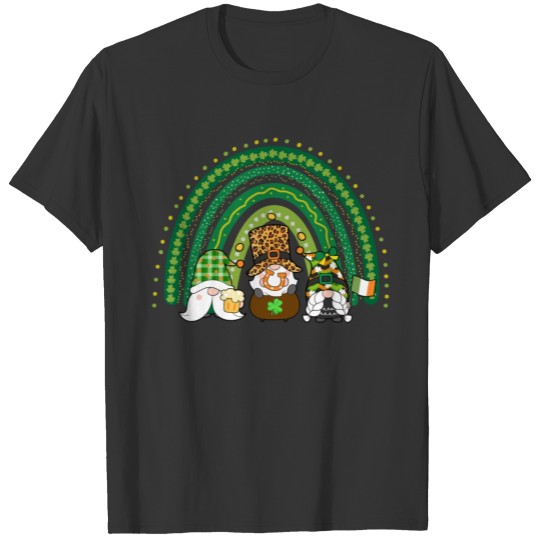 Lucky Rainbow Gnome Happy St Patricks Day T Shirts,