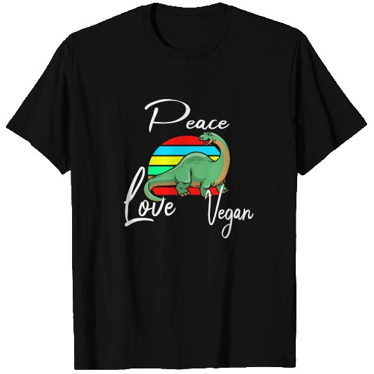 Peace Love Vegan Brontosaurus T Shirts