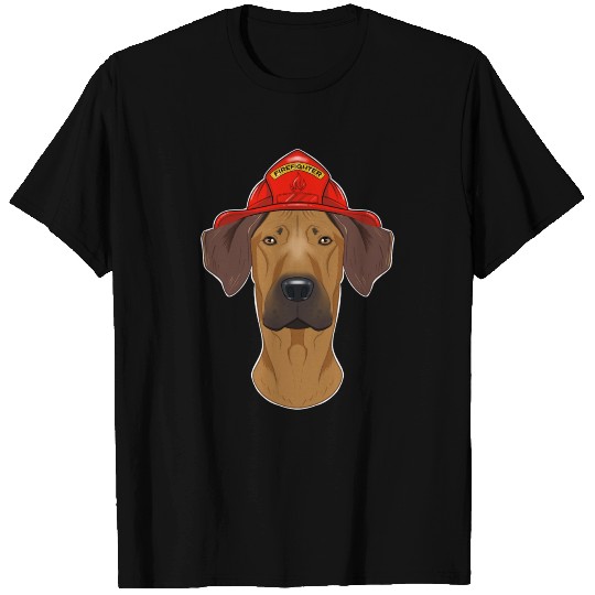 Firefighter Rhodesian Ridgeback Canine Handler T Shirts