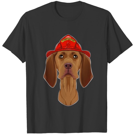 Firefighter Vizsla Canine Handler I Fireman Dog I T Shirts