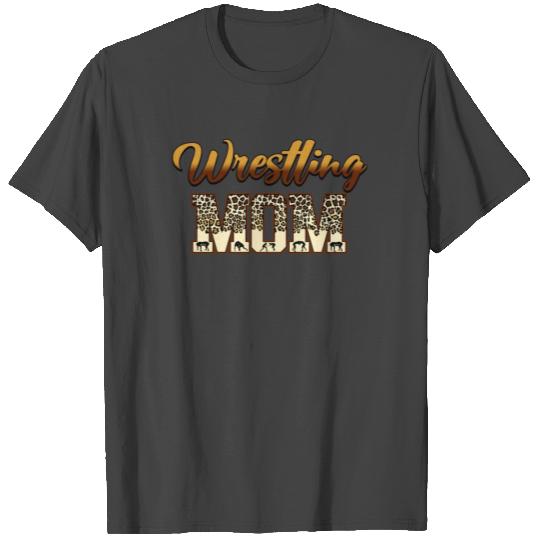 Wrestling Mom Leopard Print T Shirts