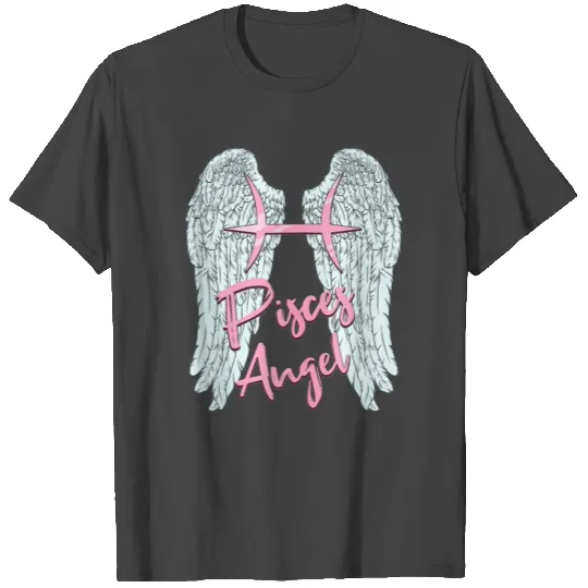 Pisces Angel Zodiac Sign with Angel Wings for T Shirts