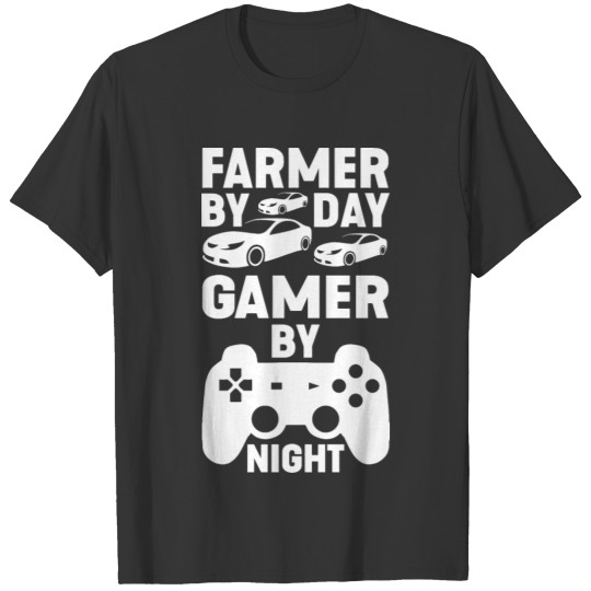 Farmer by Day Gamer by Night T Shirt T-shirt