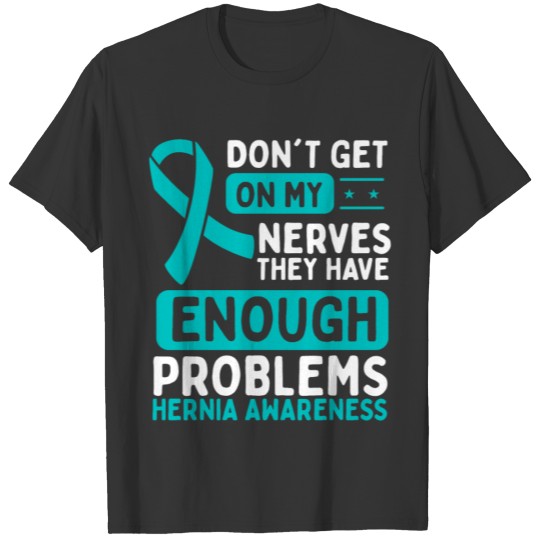 Teal Ribbon Hernia Survivor Hernia Awareness T-shirt