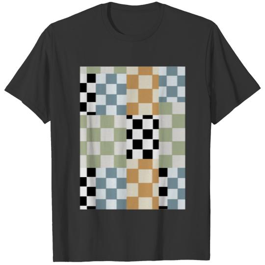 Mismatch Checkerboard Pattern Classic T Shirts