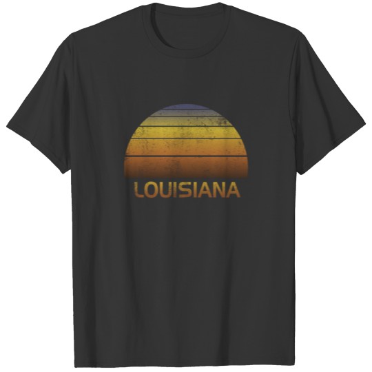 Vintage Sunset Family Vacation Souvenir Louisiana T-shirt