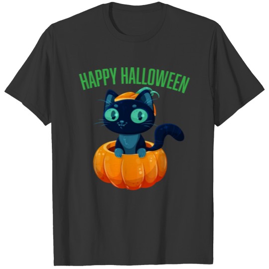Black Cat Kitty Halloween Cat in a Pumpkin Classic T-shirt