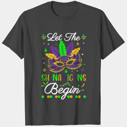 Mardi Gras Costume Let The Shenanigans Begin Mask T Shirts