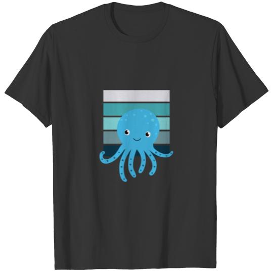 Octopus Shirt for Kids with Blue Sunset T-shirt