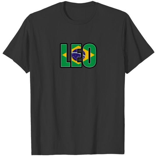 Leo Brazilian Horoscope Heritage DNA Flag T-shirt
