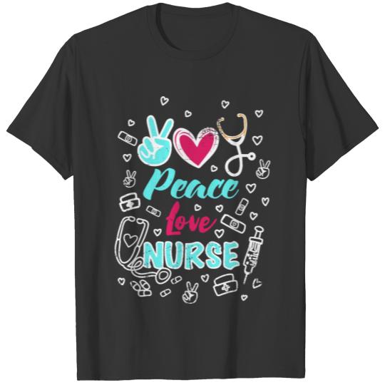 Peace Love Nurse - Funny RN Nurse Practitioner T-shirt
