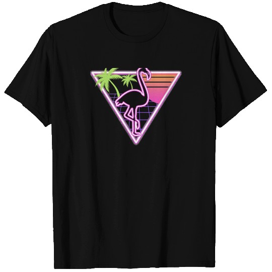 flamingo Neon pink flamingo vintage T Shirts