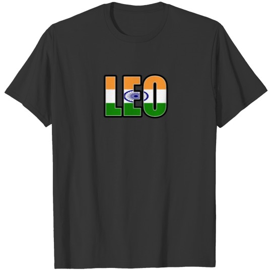 Leo Indian Horoscope Heritage DNA Flag T-shirt