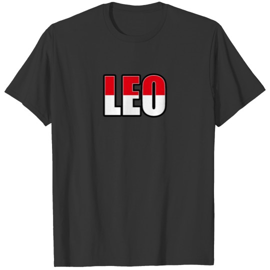 Leo Indonesian Horoscope Heritage DNA Flag T-shirt