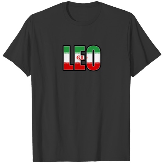 Leo Iranian Horoscope Heritage DNA Flag T-shirt