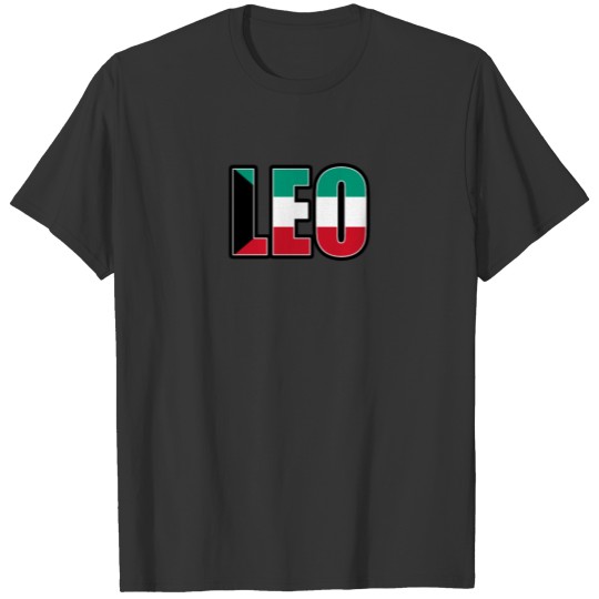 Leo Kuwaiti Horoscope Heritage DNA Flag T-shirt