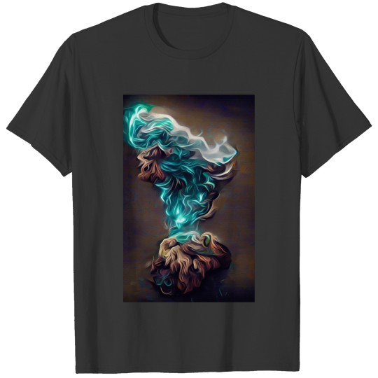 Aqua Enlarged Damp Bioluminescent Nug Flower Weed T-shirt