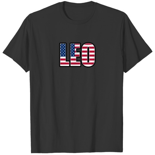 Leo American Horoscope Heritage DNA Flag T-shirt