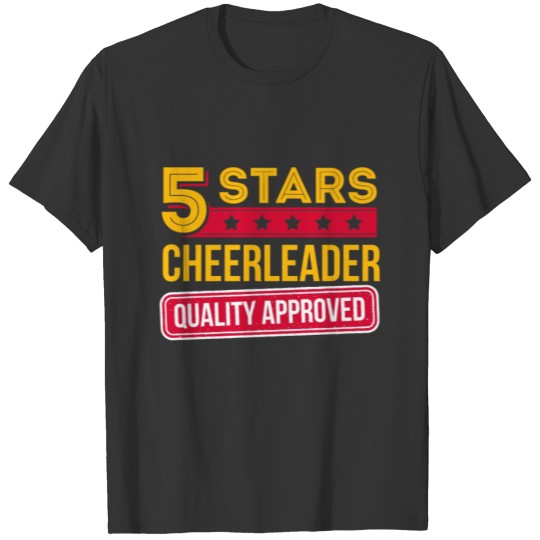5 Stars Cheerleader Funny College Cheerleading T-shirt