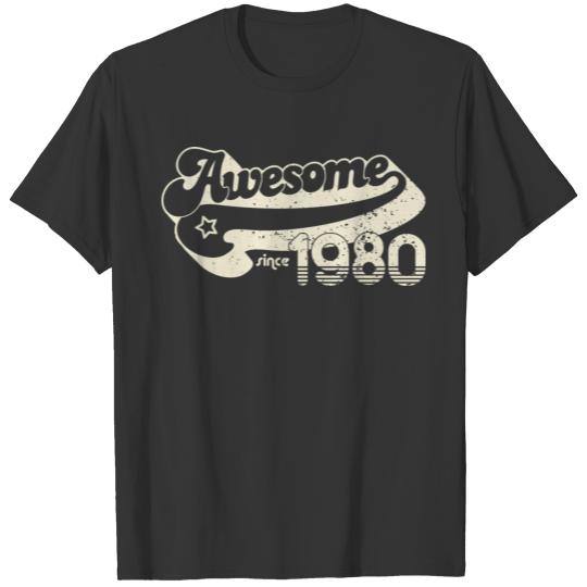 Awesome 1980 42nd 43rd 44th birthday gift men bday T-shirt