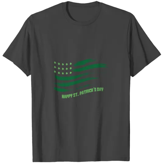 Green US Flag- St Patricks Day T Shirts