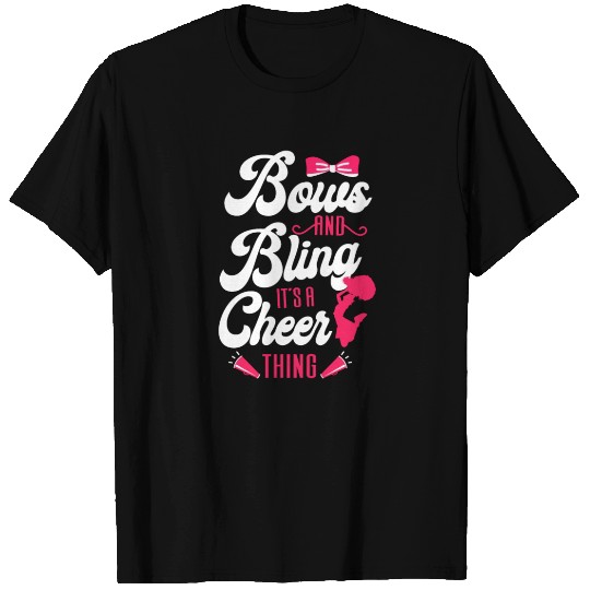 Cheer Cheerleading Bows And Bling T Shirts