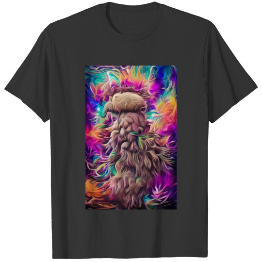 Aqua Hairy Fuzzy Psychedelic Nug Hightimes Weed T-shirt
