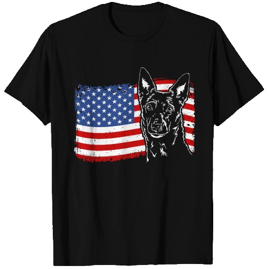 Patriotic AUSTRALIAN KELPIE American Flag Wilsigns T Shirts