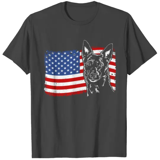 Patriotic AUSTRALIAN KELPIE American Flag Wilsigns T Shirts