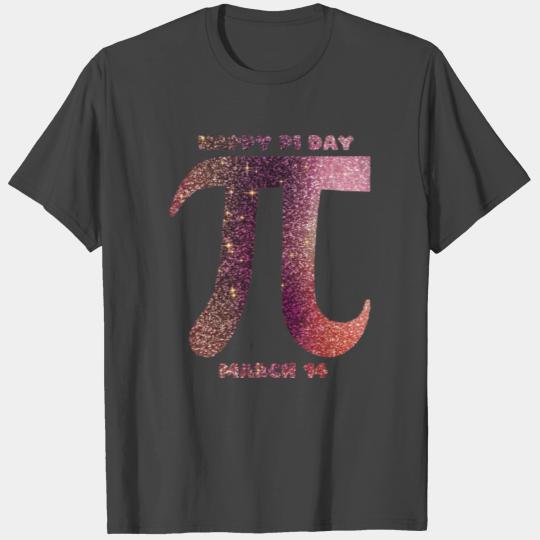 Happy Pi Day March 14th Purple Pink glitter T Shirts
