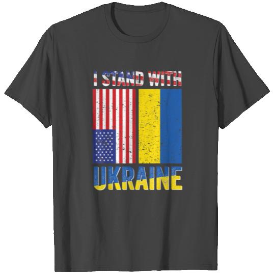 I Stand With Ukraine Support Flag T Shirts Gift