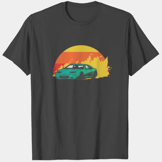 Retro Racecar Vintage Sunset Race Car Driver T Shirts