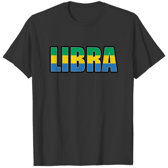 Libra Gabonese Horoscope Heritage DNA Flag T-shirt