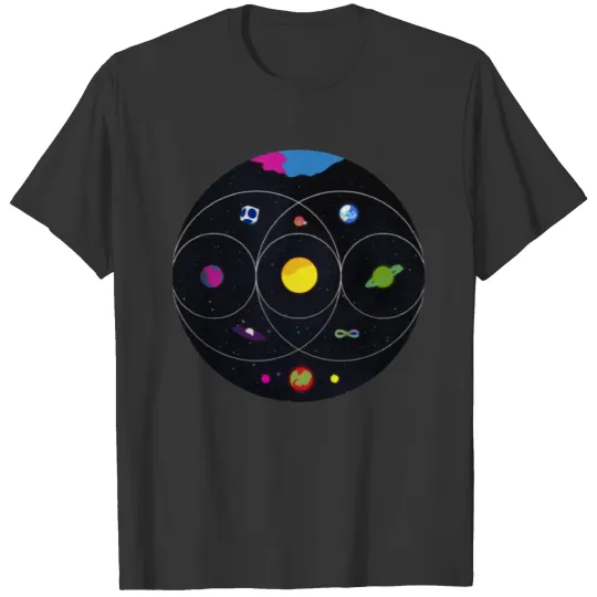 Coldplay music of the spheres solar system design T Shirts