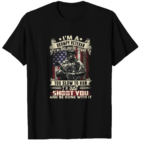 I Am A Grumpy Veteran Grandpa T Shirts