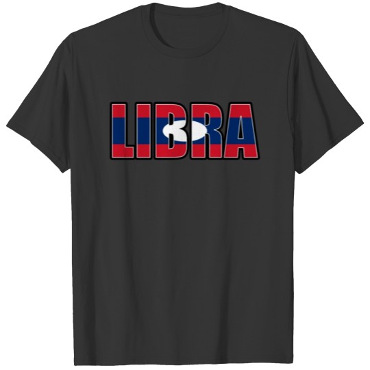 Libra Laotian Horoscope Heritage DNA Flag T-shirt