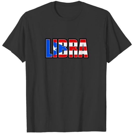 Libra Puerto Rican Horoscope Heritage DNA Flag T-shirt