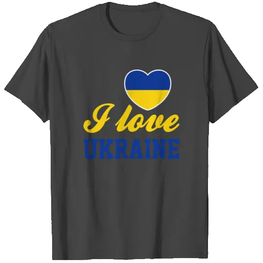 I Stand with Ukraine I Love Ukraine Heart T Shirts