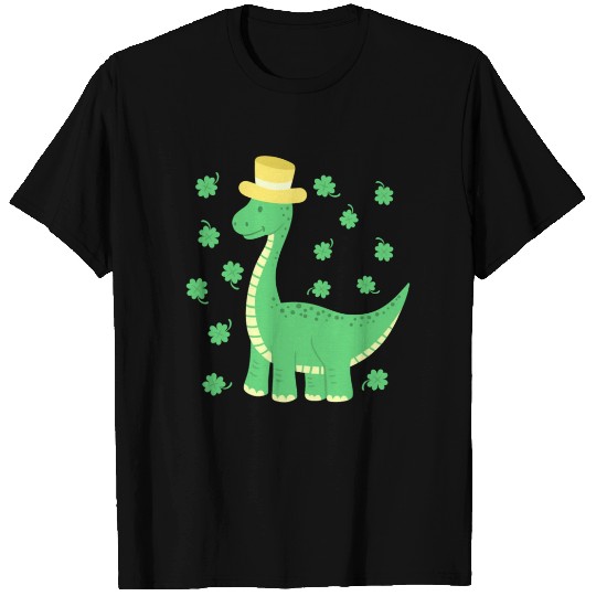 St. Patrick’s Day Brontosaurus Dinosaur Clover T Shirts