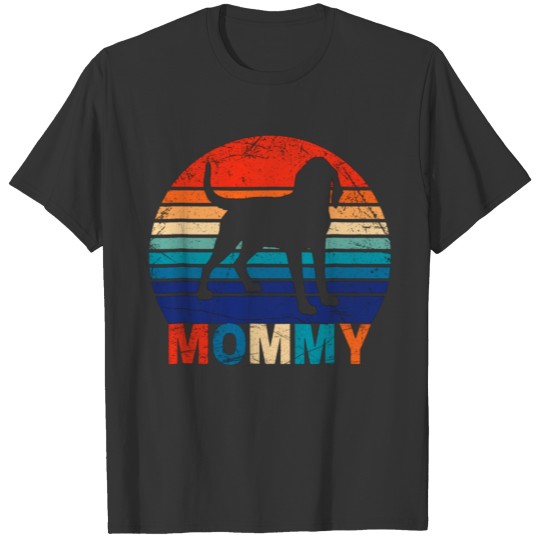 Retro Vintage Mommy Bloodhound Dog Gift T-shirt
