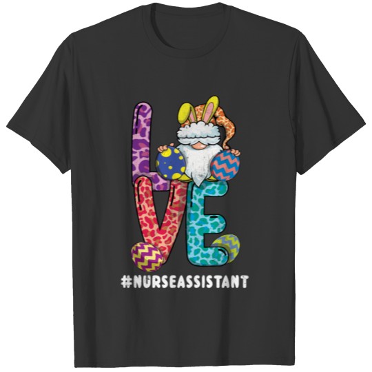 Nurse Assistant Gnome Bunny Day Easter Sunday T-shirt