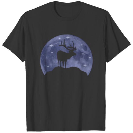Deer Red Deer Moon Forest Animal Lovers Gift T Shirts