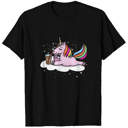 Unicorn Drinking Boba Milk Tea T Shirts