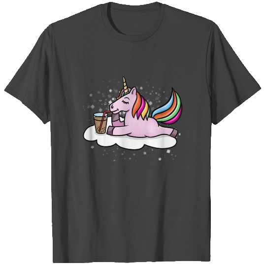 Unicorn Drinking Boba Milk Tea T Shirts