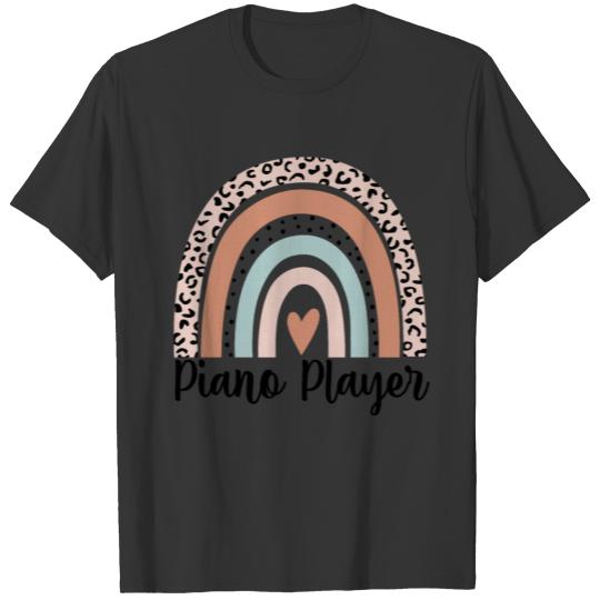 Piano Player Rainbow Leopard Funny Piano Player T Shirts