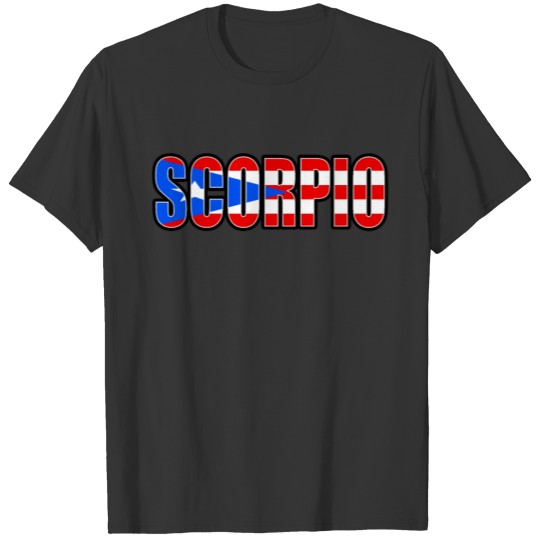 Scorpio Puerto Rican Horoscope Heritage DNA Flag T-shirt