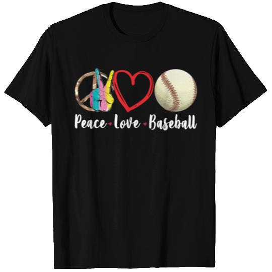 Peace Love Baseball Sublimation T Shirts