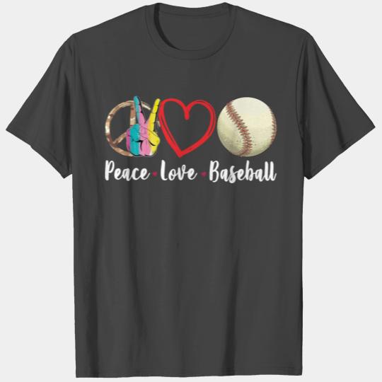 Peace Love Baseball Sublimation T Shirts